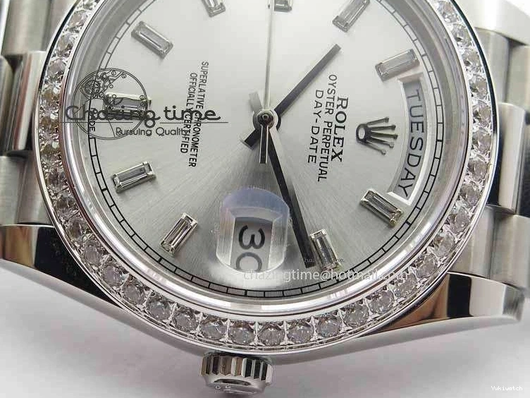 Bracelet 40mm SS ETA2836 On Diamond Silver Bezel Edition BP Dial Maker Day SS Best Date 0522